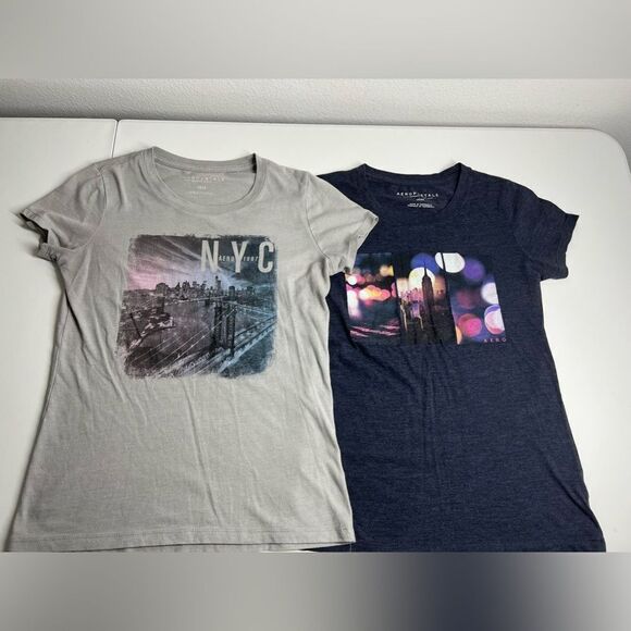 Set 2 T-shirts Aéropostale Size M - Picture 1 of 7